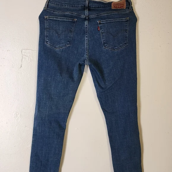 Levis 311 Shapping Dark Blue Women's Distressed Skinny Jeans - Picture 2 of 2